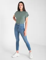 Jeans skinny GAP lavado claro corte cintura para mujer