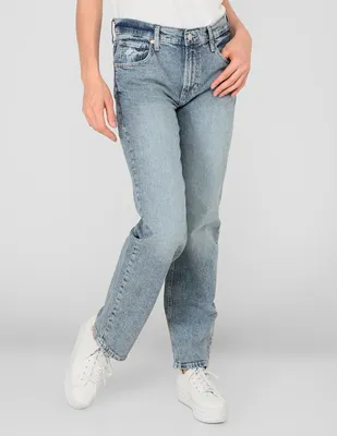 Jeans loose lavado claro corte cintura para mujer