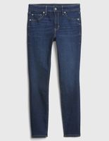 Jeans skinny lavado obscuro corte cintura para mujer