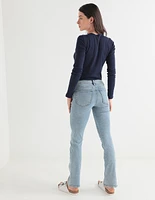 Jeans slim corte cintura para mujer