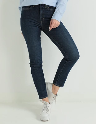 Jeans slim corte cintura alta para mujer