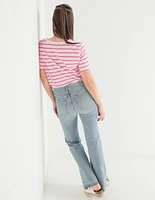 Jeans flare high rise 70s corte cintura alta para mujer