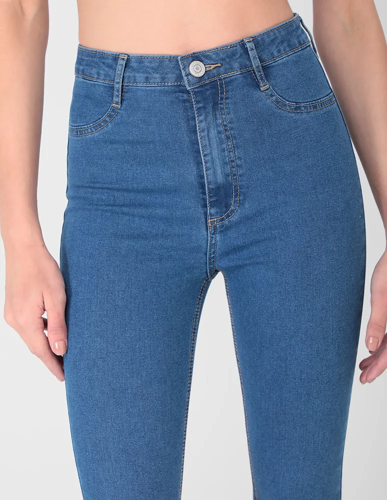 Jeans skinny Non Stop lavado obscuro corte cintura para mujer