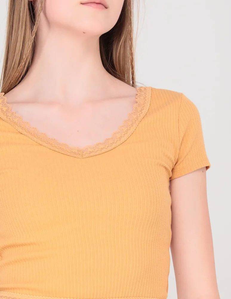 Playera Aéropostale cuello V para mujer