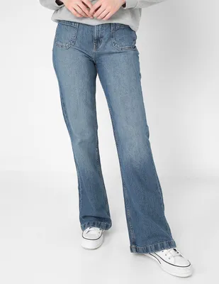 Jeans straight Aéropostale lavado deslavado corte cintura para mujer