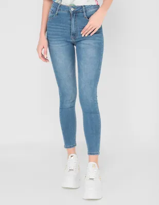 Jeans skinny Aéropostale lavado medio corte cintura alta para mujer