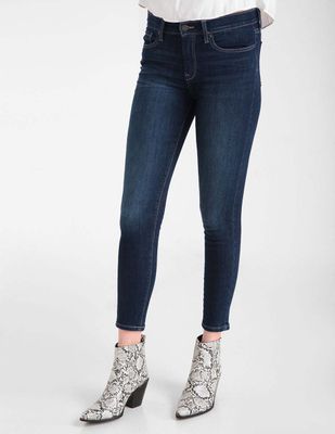 jeans skinny lavado obscuro corte cintura para mujer