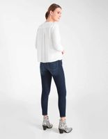 jeans skinny lavado obscuro corte cintura para mujer