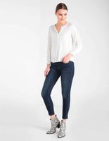 jeans skinny lavado obscuro corte cintura para mujer