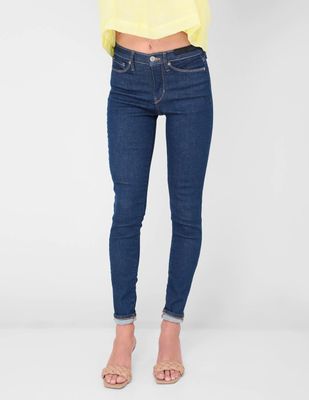 jeans skinny banana republic lavado obscuro corte cintura alta para mujer