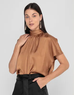 Blusa formal manga corta para mujer