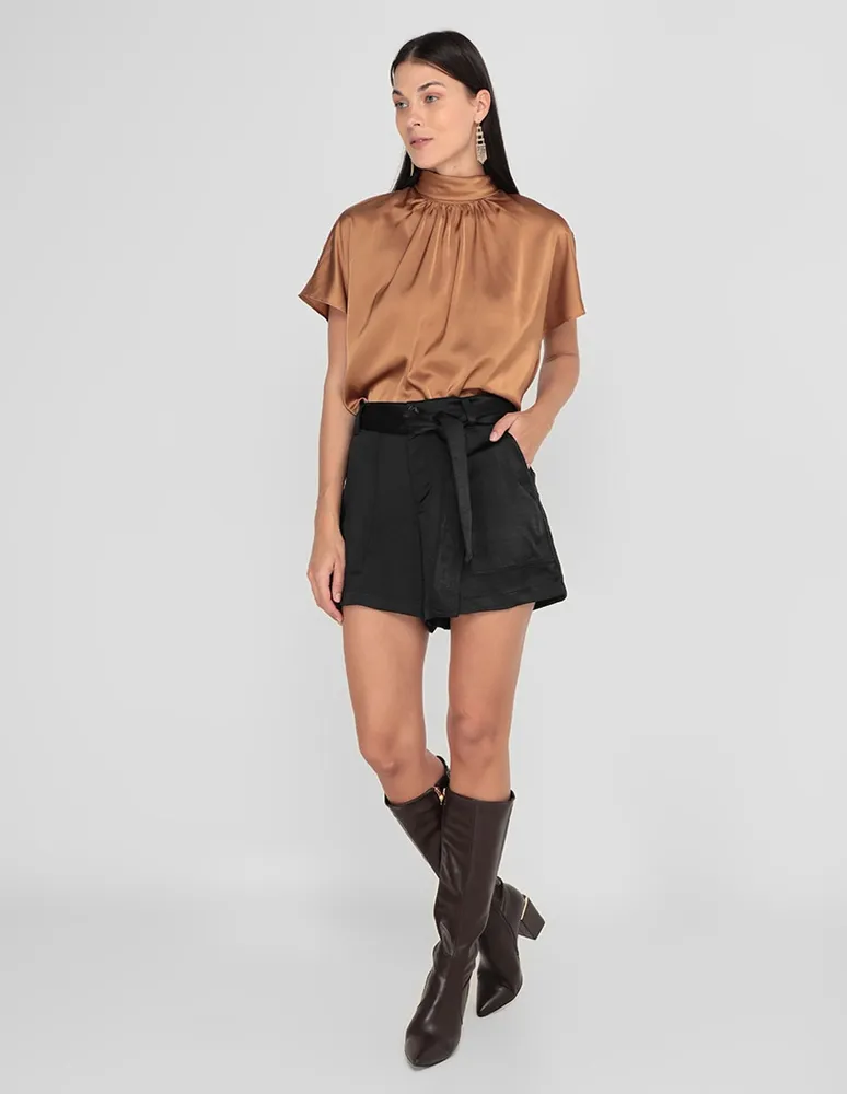 Blusa formal manga corta para mujer