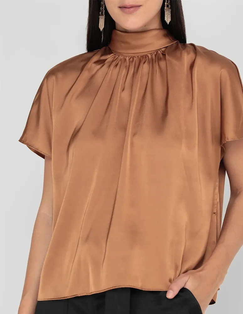 Blusa formal manga corta para mujer