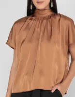 Blusa formal manga corta para mujer