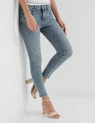 jeans skinny corte cintura para mujer