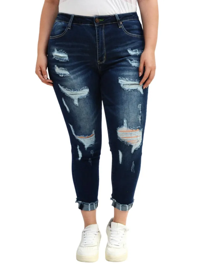 Jeans skinny Balam deslavado corte cintura alta para mujer