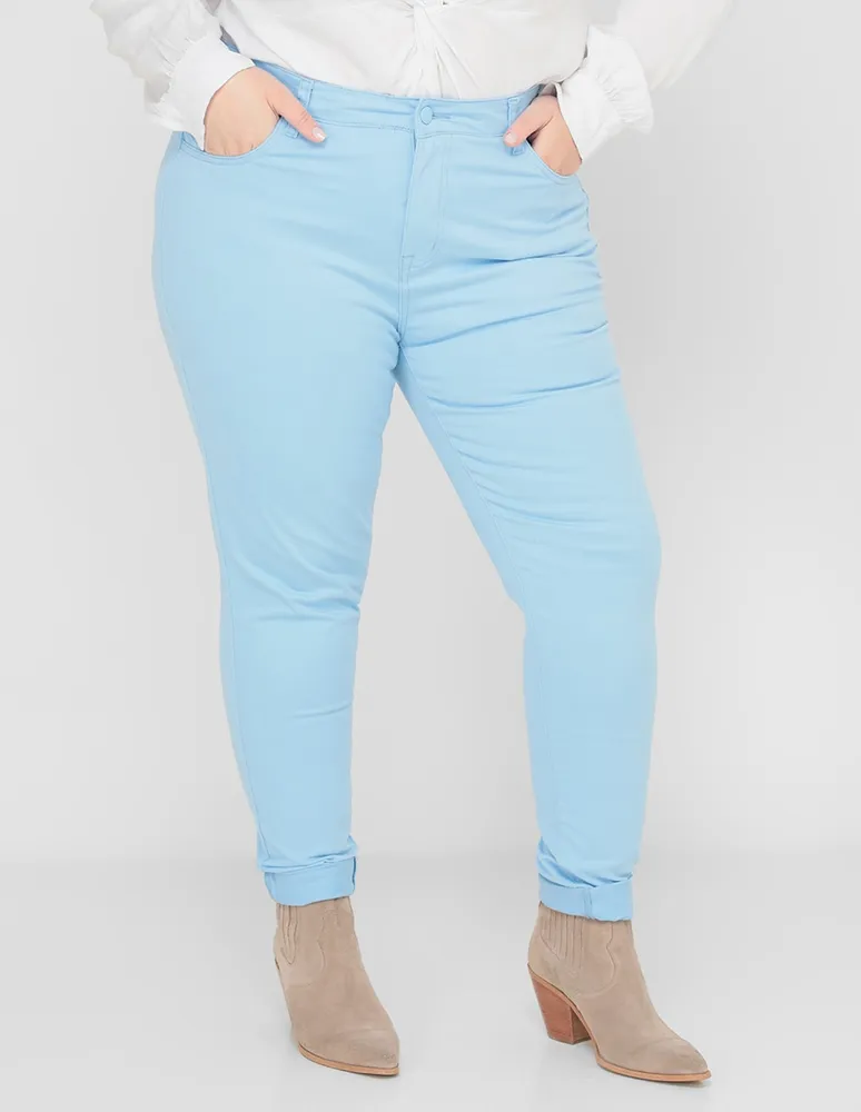 Jeans straight The Pattern lavado claro corte cintura para mujer