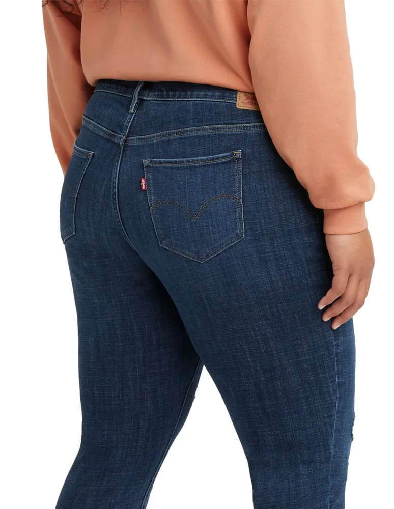 Jeans skinny Levi's 711 lavado obscuro corte cadera para mujer