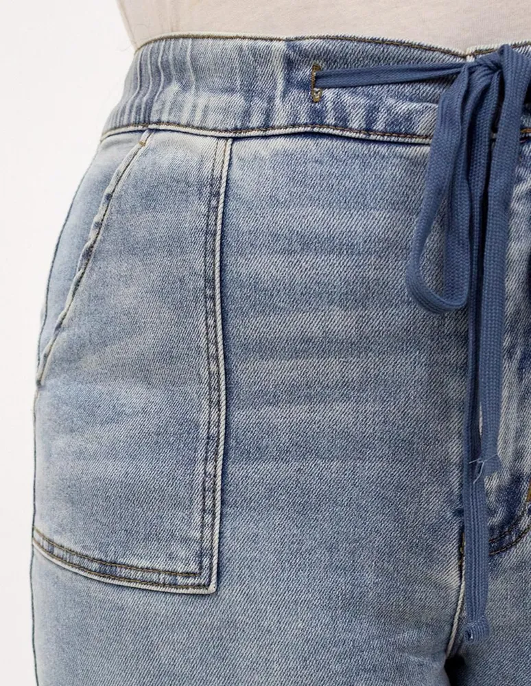 Jeans skinny Locura lavado claro corte cintura alta para mujer