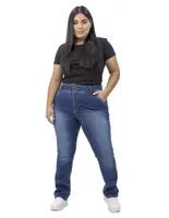 Jeans straight Locura corte cintura alta para mujer