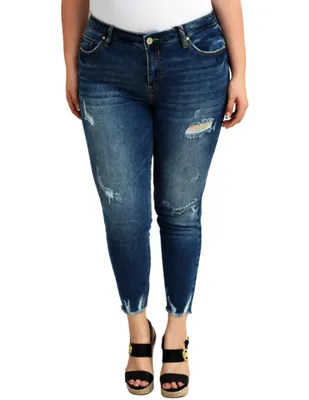 Jeans skinny Balam deslavado corte cintura para mujer