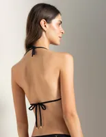 Top bikini touche liso con removible para mujer