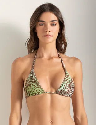 Top bikini touche animal print con removible para mujer