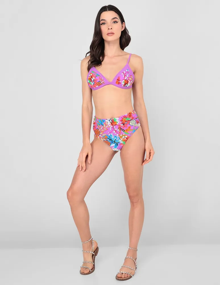 Bikini MAP floral cintura alta para mujer