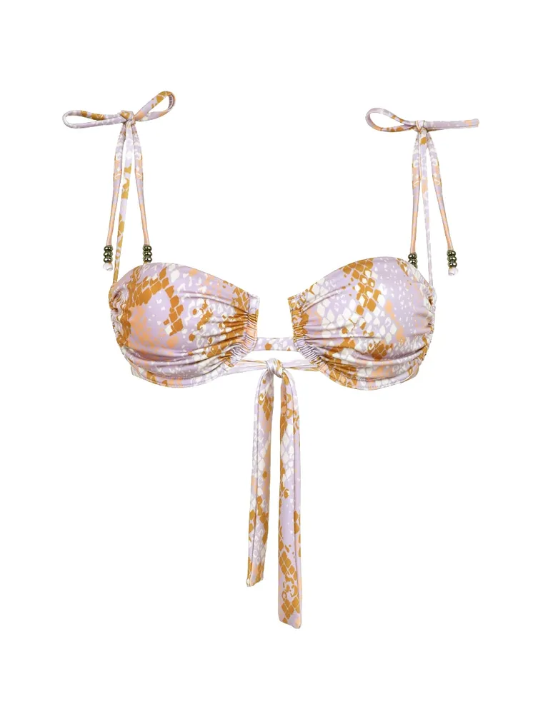 Top bikini Zingara animal print con balconette para mujer