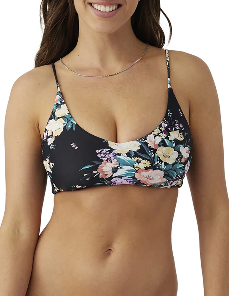 Top bikini O'Neill floral con copa removible para mujer