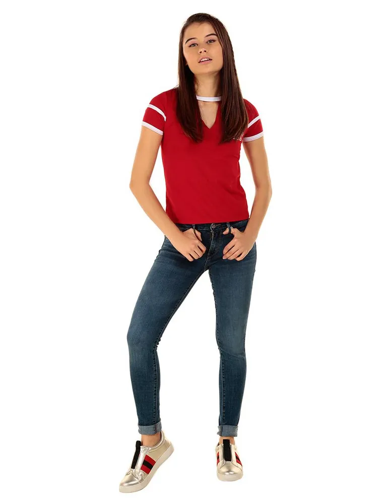 Jeans skinny Levi's 711 lavado medio corte cadera para mujer