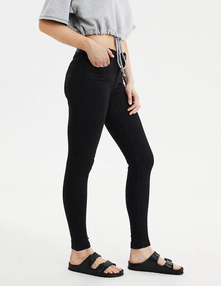 Jegging skinny American Eagle lavado obscuro corte cintura para mujer