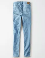 Jeans skinny American Eagle lavado claro corte cintura para mujer