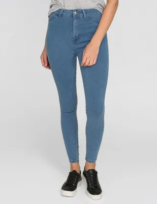 Jeans skinny 365 Essential lavado obscuro corte cintura para mujer