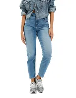 Jeans slim American Eagle lavado claro corte cintura para mujer