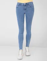 Jeans skinny Only lavado desgastado corte cintura para mujer