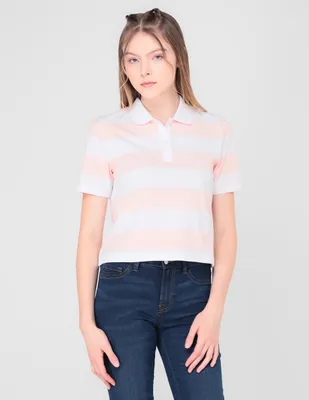 Playera tipo polo That's It estampado a rayas para mujer