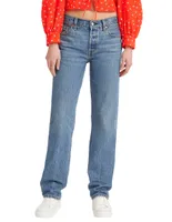 Jeans straight Levi's lavado medio corte cintura alta para mujer