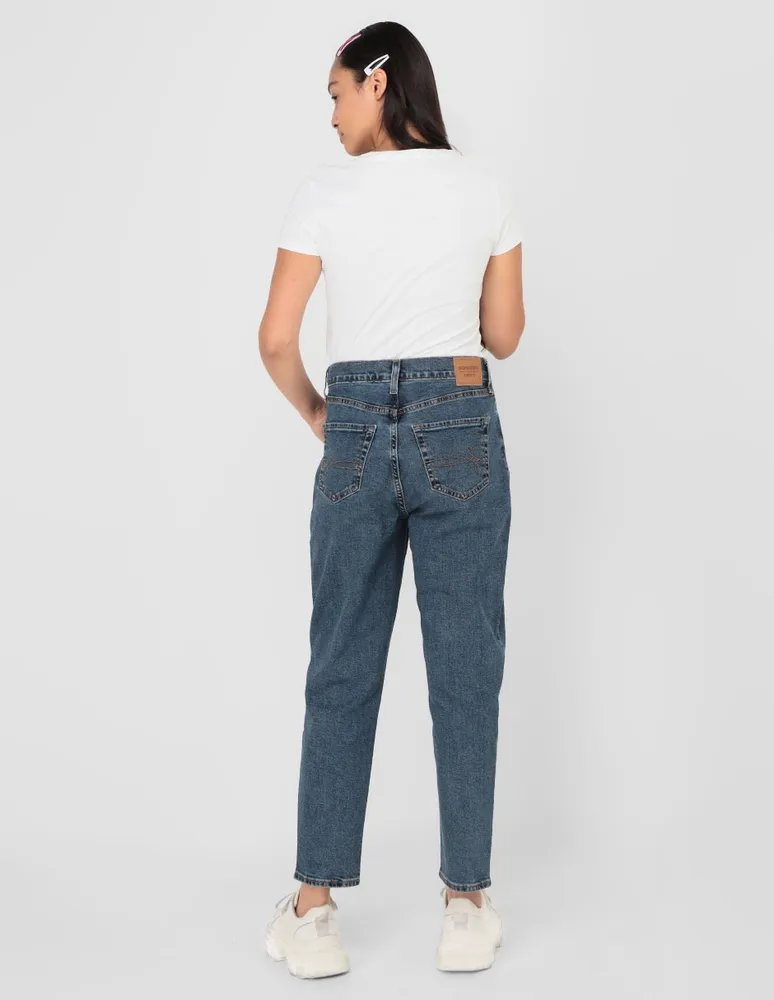 Jeans mom Denizen lavado obscuro corte cintura para mujer