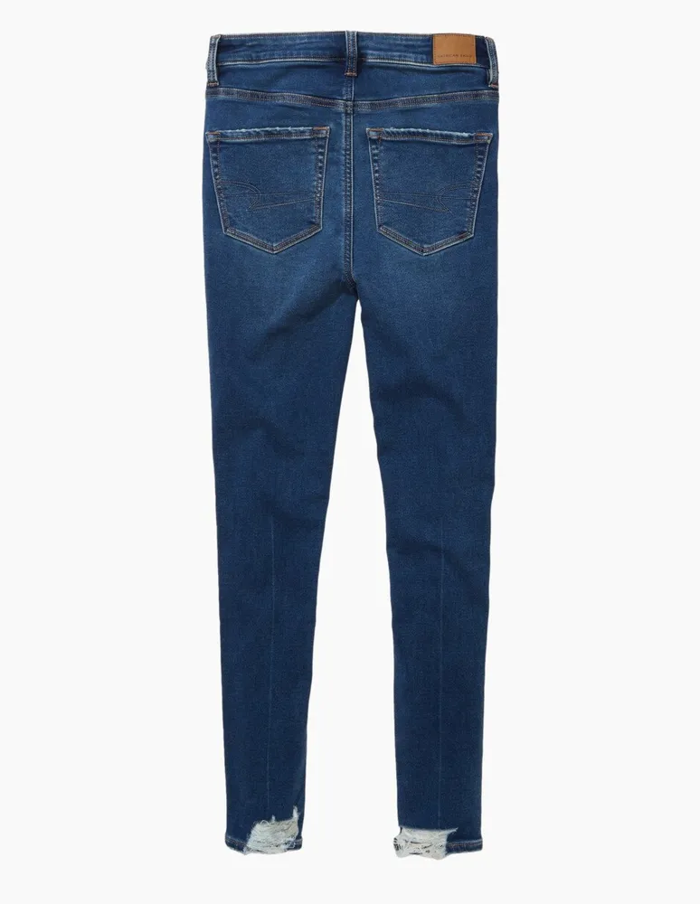 Jeans straight American Eagle deslavado corte cintura alta para