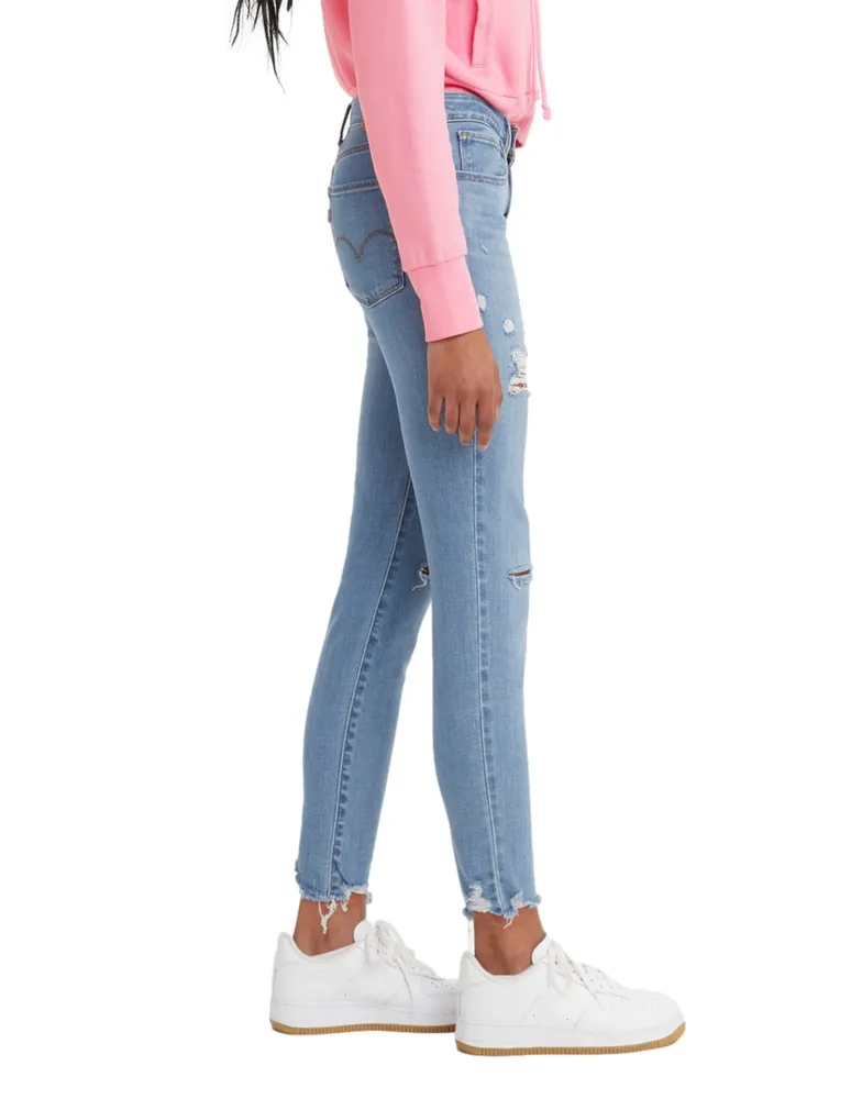 Jeans skinny Levi's lavado destruido corte cintura alta para mujer