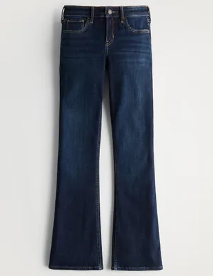 Jeans bota Hollister lavado claro corte cadera para mujer