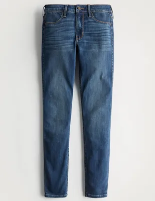 Jeans skinny Hollister lavado destruido corte cintura para mujer