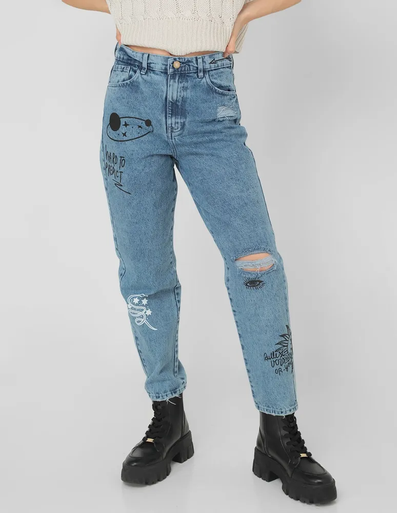 Jeans skinny American Eagle lavado destruido corte cintura para mujer