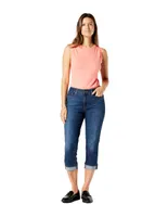 Jeans slim Denizen Mid Rise lavado medio corte cintura para mujer