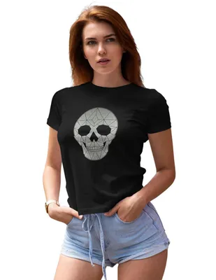 Playera manga corta Tlatoani Calavera cuello redondo para mujer