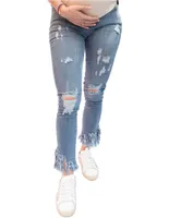 Jeans skinny MÜM lavado medio corte cadera para mujer