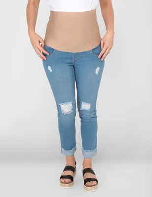 Jeans skinny One To Nine lavado claro corte cintura alta para mujer