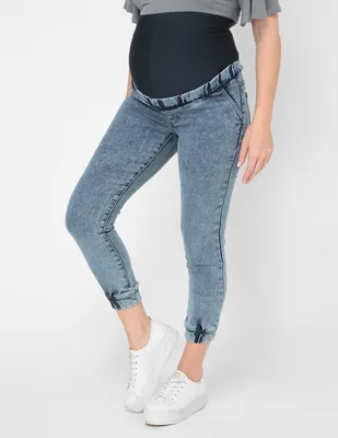 Jeans One To Nine M185 deslavado corte cintura para mujer