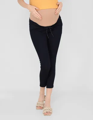 Jeans de maternidad skinny One to Nine lavado obscuro corte cintura para mujer